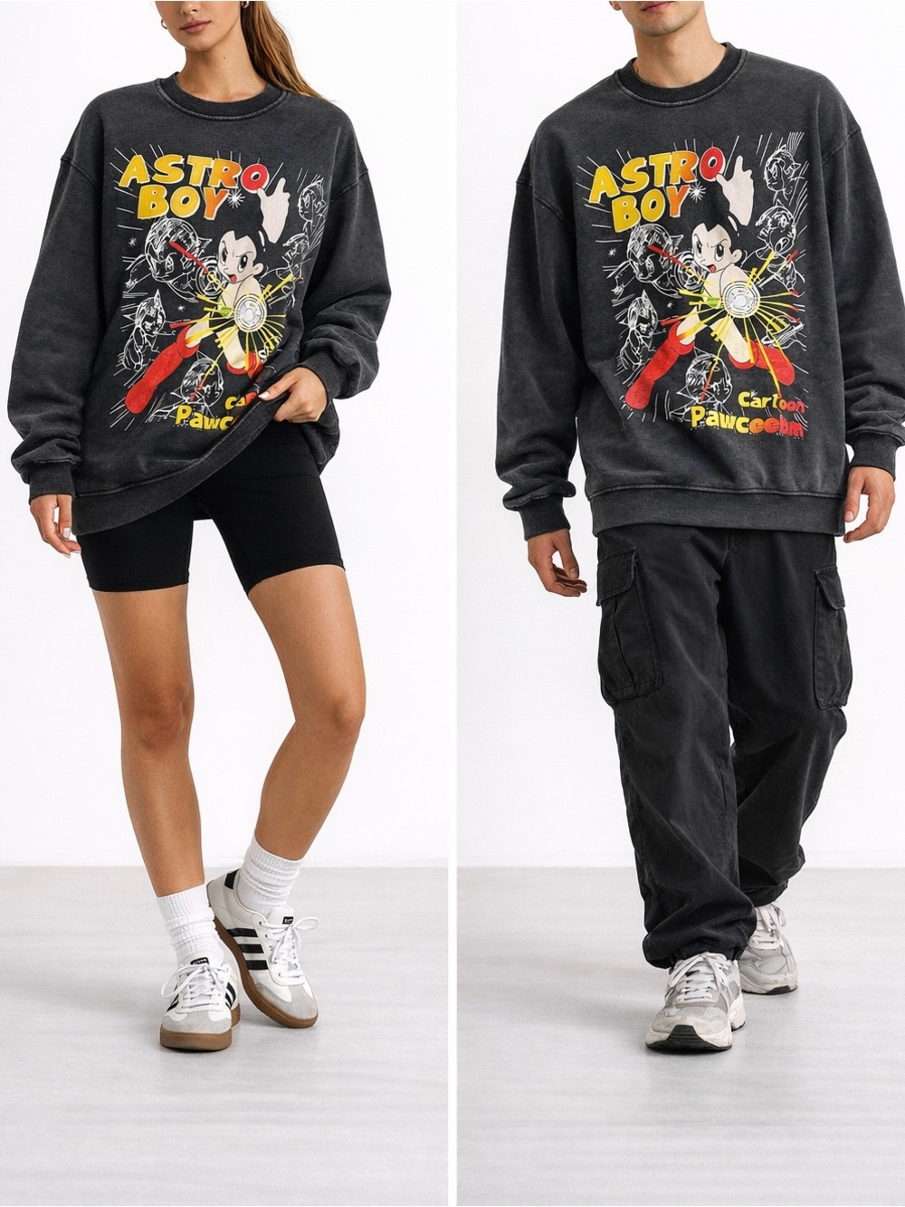 ASTRO BOY Philoctetes Cartoon Crewneck Sweatshirt Vintage Wash Unisex Sz S NWT